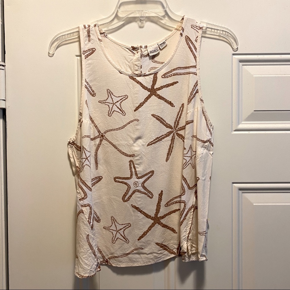 Roxy beige tank top with star fish print